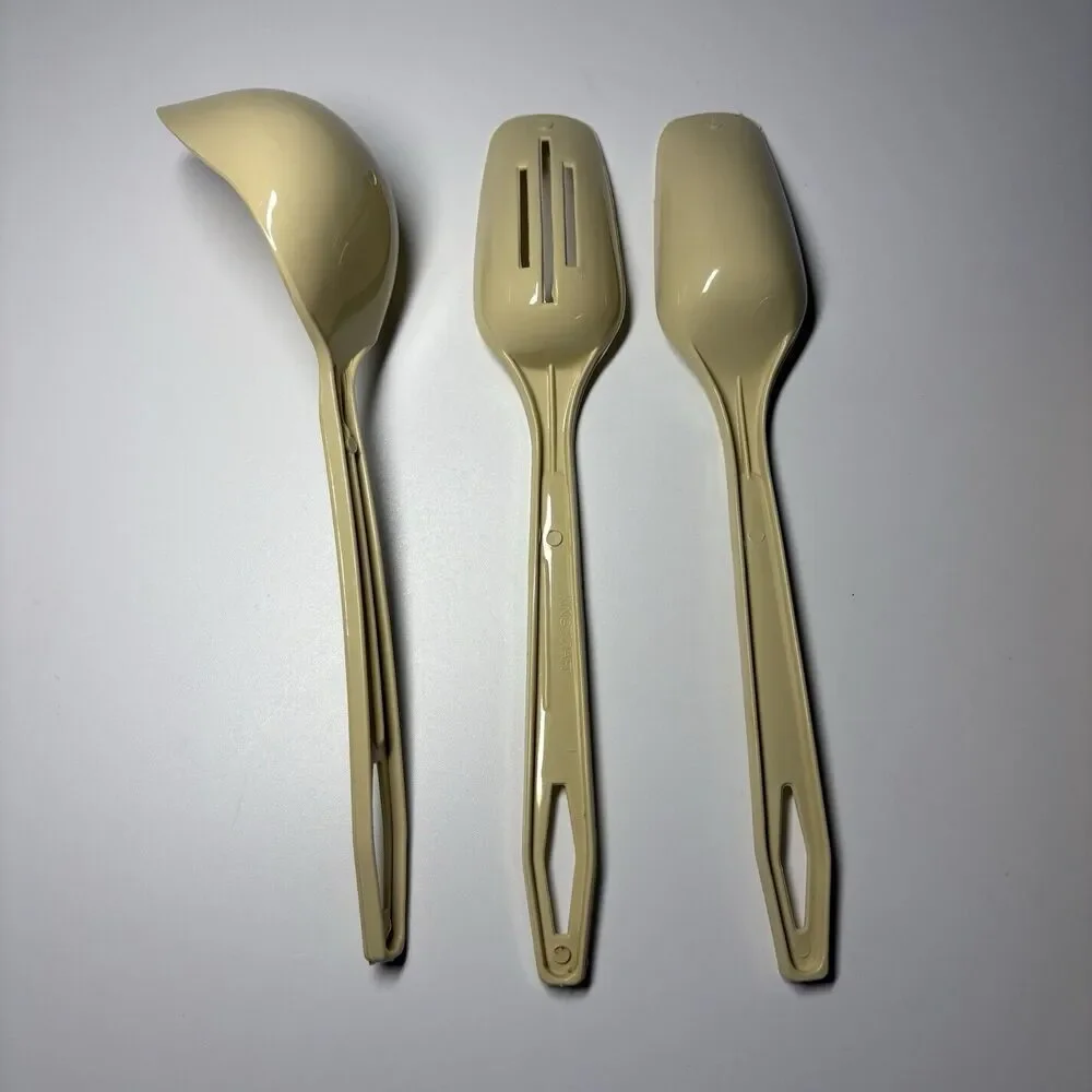 Vintage King Craft Nylon Slotted Spoon Ladle Almond USA Plastic 11